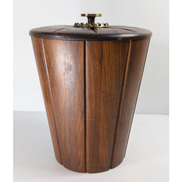 Mid-Century Modern Mid-Century Modern Walnut Ice Bucket or Trash Can by Vermillion For Sale - Image 3 of 13