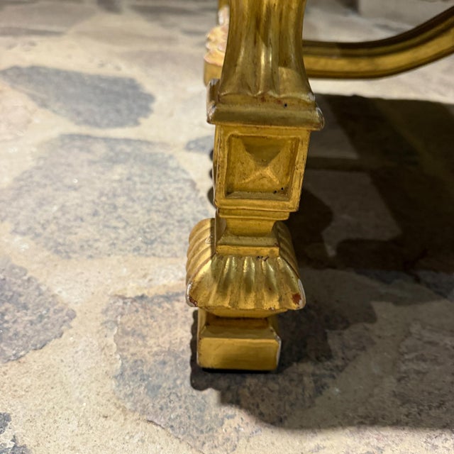 Wood Decorative Louis XIV Style Giltwood Stool European Aesthetic For Sale - Image 7 of 10