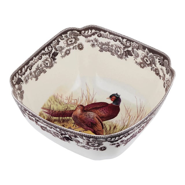 Spode Woodland Deep Square Serving Bowl 9.5", Pheasant For Sale