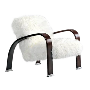 Enrico Bartolini American Walnut Mongolian Fur Lounge Chair