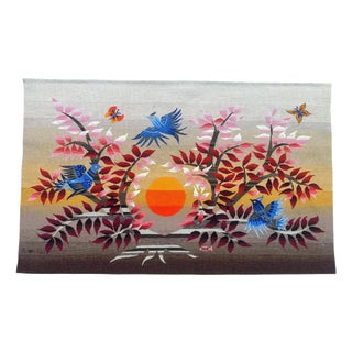 French Tapestry by Michèle Ray Arbre Dor for Aubusson, 1950s For Sale
