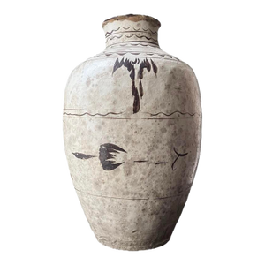 Antique Tall Chinese Cizhou Ware Wine Jar/Vessel/ Vase