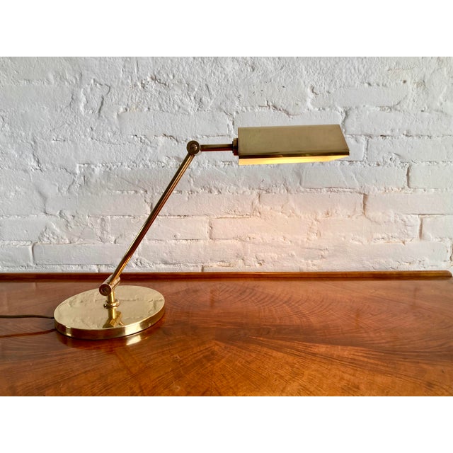 Gold Ministerial Brass Lamp, 1970s For Sale - Image 8 of 18