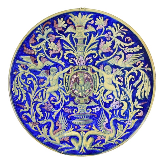 Large Ceramic Plate by Alberto Rubboli, 1950s For Sale