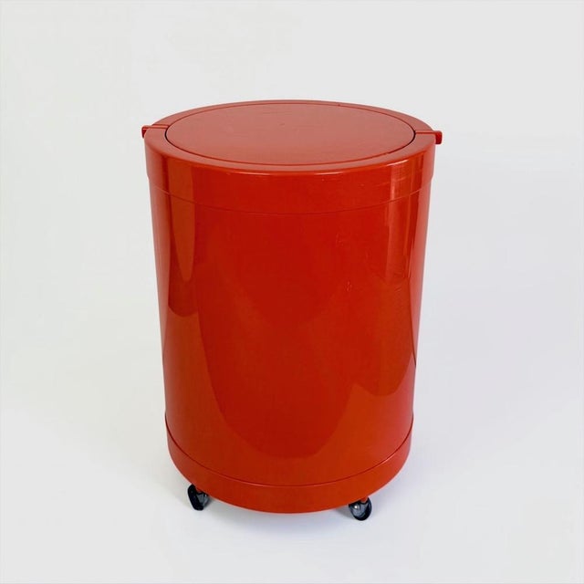 Silvi Dressing Table and Chair in Orange and Brown Plastic from Fain, 1970s, Set of 2 For Sale - Image 4 of 18