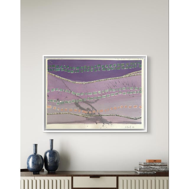 1980s Barbara Beck 1986 Abstract Acrylic Painting on Paper - Signed/Dated/Unframed For Sale - Image 5 of 9