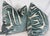 Custom pair of 22" pillows covered in Opuzen Fabrics "ACDC" in color teal. These pillows have tapered corners to prevent...
