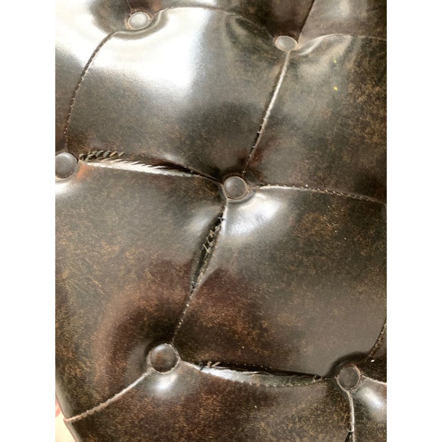 Mid-Century Modern Black Tufted Chairs - a Pair For Sale - Image 9 of 12