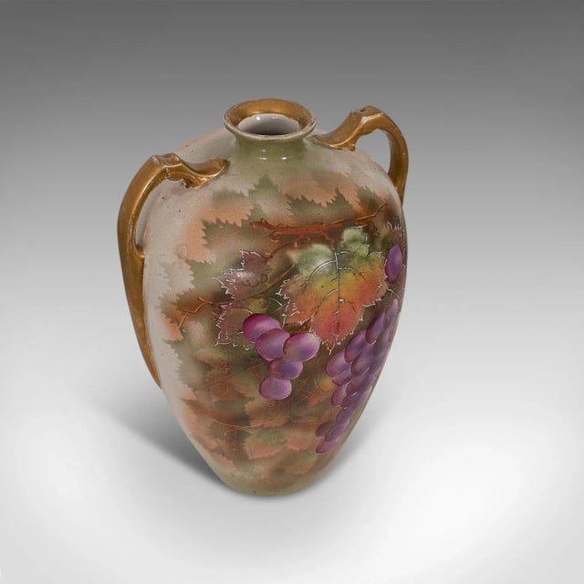 1950s English Ceramic Decorative Vessel Hand Painted Wine Amphora - A Pair For Sale - Image 9 of 13
