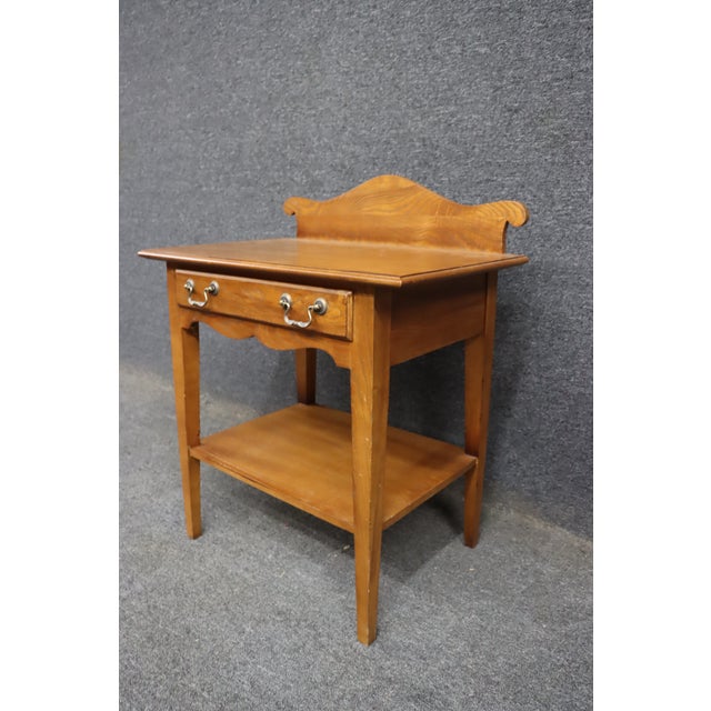 American American of Martinsville Attributed Oak Nightstand For Sale - Image 3 of 11