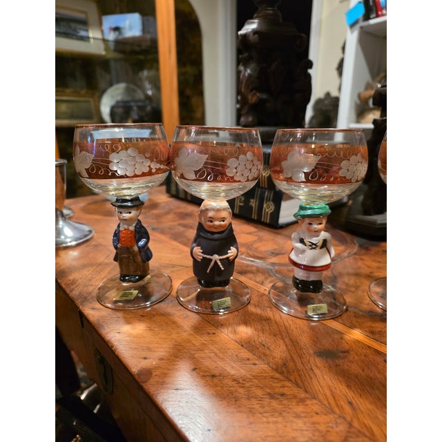 Vintage German Figural Glasses - Set of 6 For Sale - Image 10 of 13