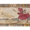 1930s Ivory Scene Folk Art Antique American Hooked Rug 2'2" X4'2" Handknotted Wool Carpet For Sale In New York - Image 6 of 6