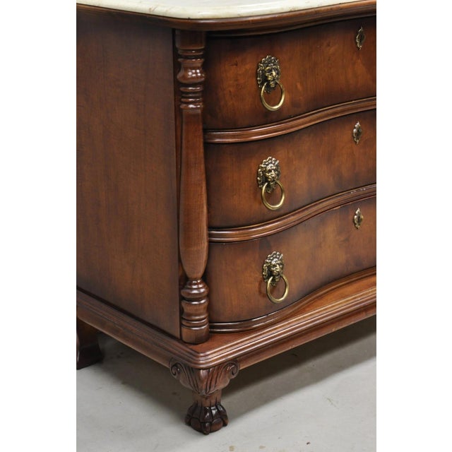 Late 20th Century Pulaski Sagamore Hill Victorian Cherry Wood Marble Top Commode Nightstand Chest For Sale In Philadelphia - Image 6 of 16