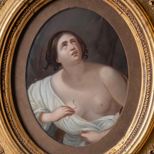 Baroque "Cleopatra With the Asp" Oil Painting, After Guido Reni, 19th Century For Sale - Image 3 of 11