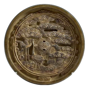 Antique Japanese Brass Mirror, 19th Century
