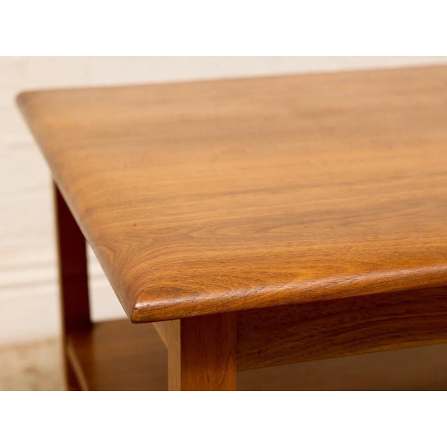 Mid 20th Century Vintage Two-Tier Wood Side Table For Sale - Image 5 of 12