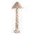 1980s Postmodern Michael Taylor Style Plaster Swirl Floor Lamp With Pleated Shade For Sale
