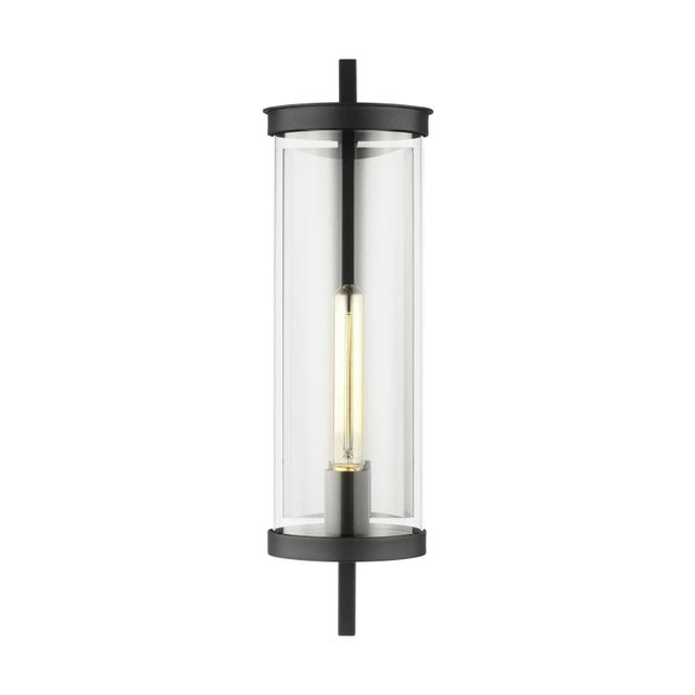 Traditional Chapman & Myers by Visual Comfort Studio Eastham Medium Wall Lantern, Textured Black For Sale - Image 3 of 3