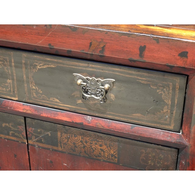 Vintage Hooker Furniture Asian Red Hall Chest ~ Side Table Cabinet For Sale - Image 13 of 17