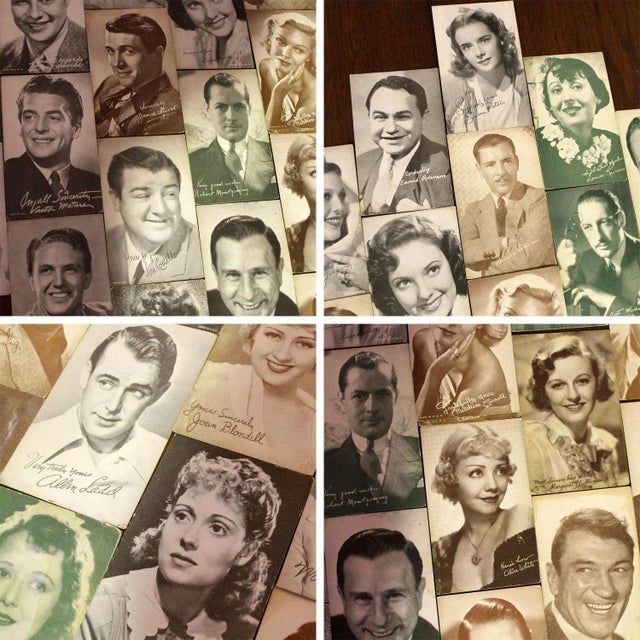 1930’s-1950’s Collection of 95 Vintage Movie Star Penny Arcade or Exhibit Trading Cards Wall Decor For Sale - Image 6 of 12