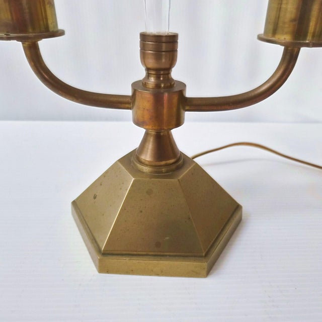 Vintage Brass and Glass Candle Lamps, 1950s, Set of 2 For Sale - Image 4 of 16