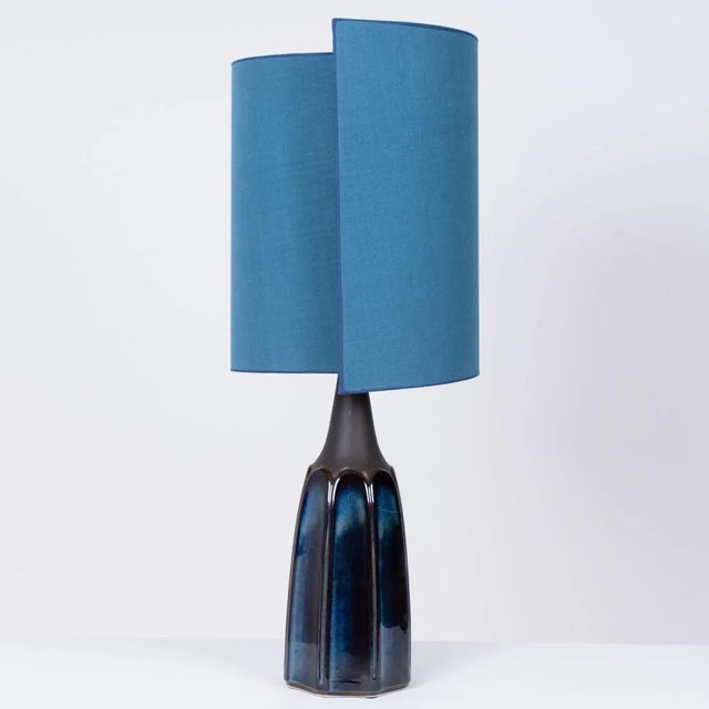 Table Lamp with Silk Lampshade from Soholm Pottery, 1960s For Sale - Image 10 of 14