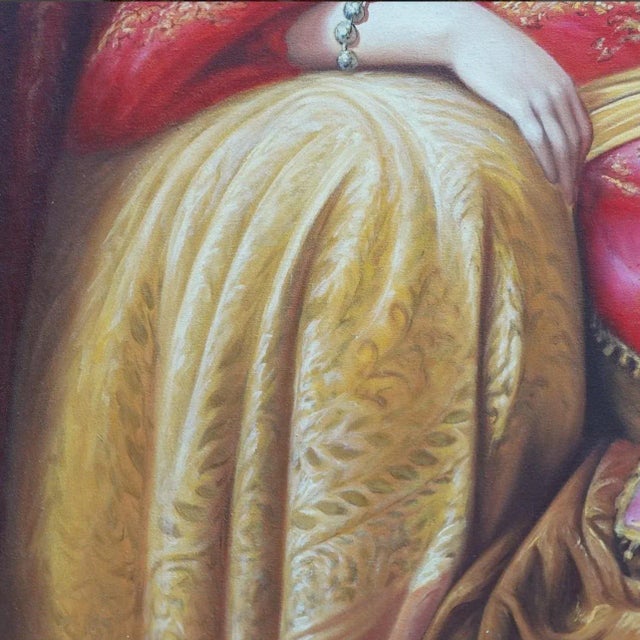 Mid 20th Century Salah Walie Large Embellished Giclee on Canvas For Sale - Image 5 of 9