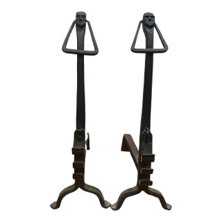 Andirons With Faces For Sale