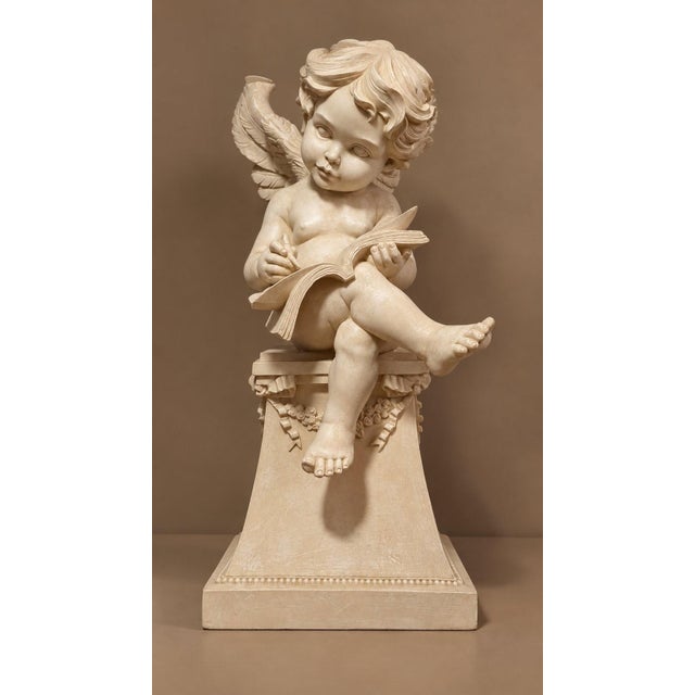 Louis XVI Angel Statue with Ivory Marble Effect, 1890s For Sale - Image 10 of 10