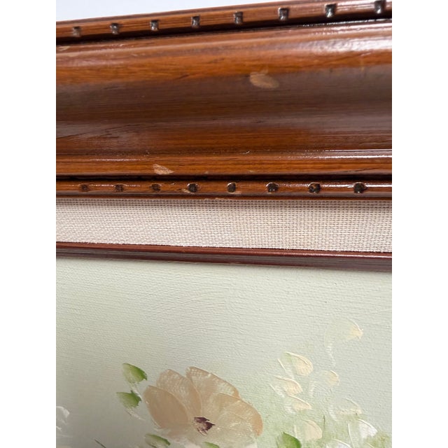 Signed Original Oil Painting Floral Bouquet Framed Vintage For Sale - Image 4 of 9