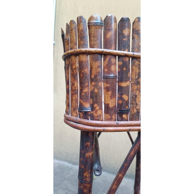 Bamboo Floor Planter, 1940s For Sale - Image 6 of 10