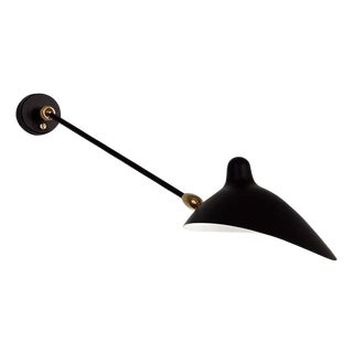 Mid-Century Modern Black Swivels Wall Lamp from Serge Mouille For Sale