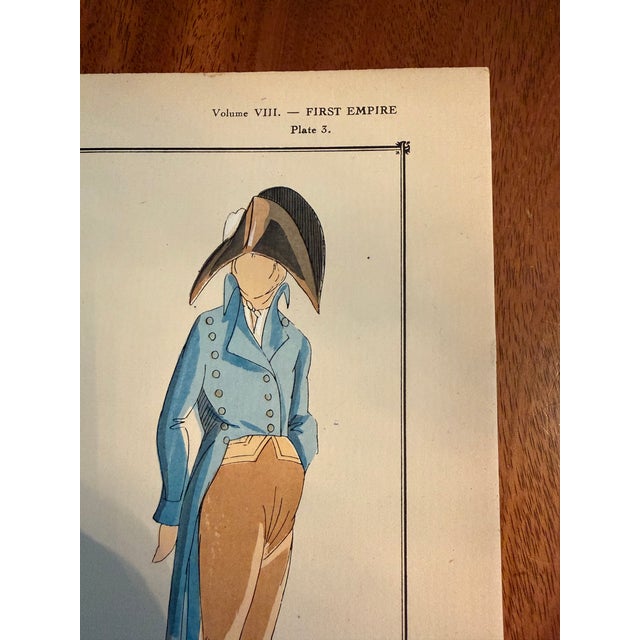 Hand-Colored 1920's French Costume/Fashion Plates - Set of 4 For Sale - Image 10 of 13