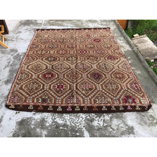 1960s Vintage Turkish Handwoven Rug - 7′4″ × 9′4″ For Sale - Image 10 of 10