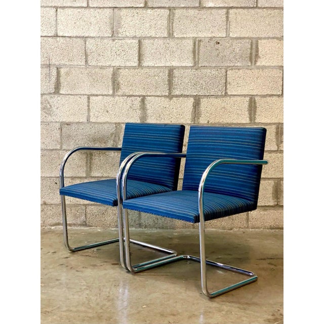 Iconic pair of MCM Knoll chairs. The tubular version of the BRNO chairs. A cantilevered design with a sleek profile....