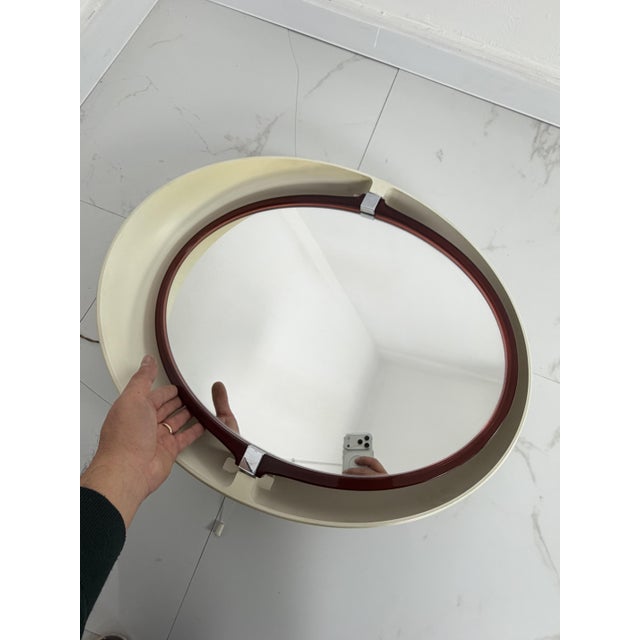 Italian Space Age Adjustable and Backlit Mirror from Allibert, 1970s For Sale - Image 9 of 18