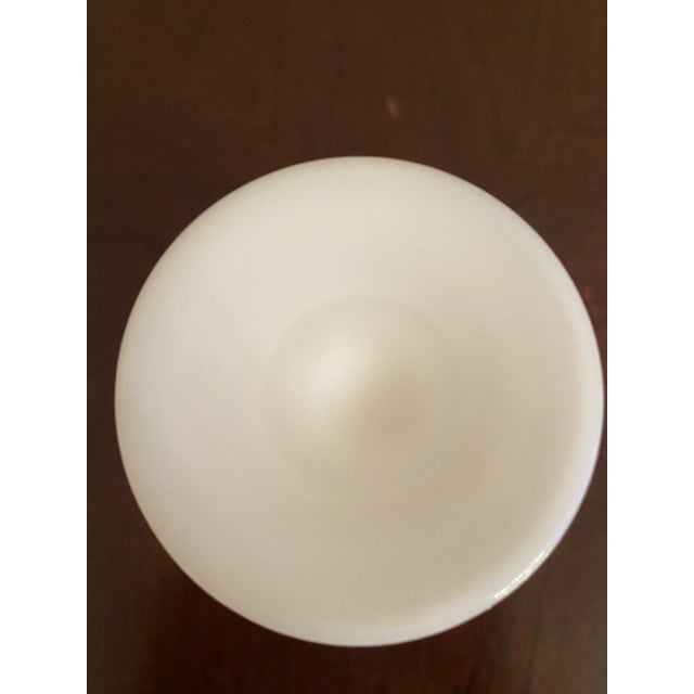 1990s Vintage MCM Fenton Milk Glass Hobnail Flared Ruffle Vase For Sale - Image 5 of 5