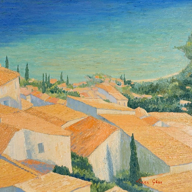 Luce Geas, Mediterranean View, 2000s, Oil Painting on Canvas For Sale - Image 6 of 6