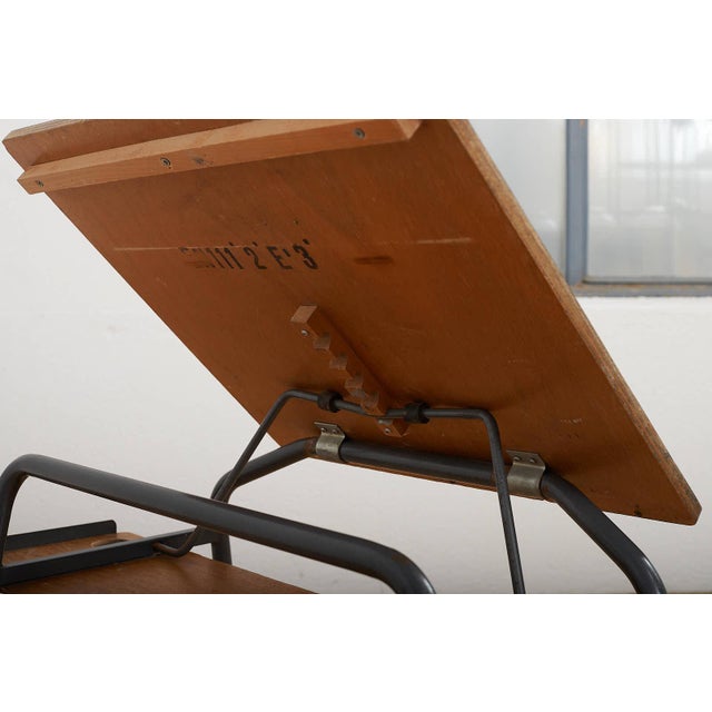 Green Lacquered Steel and Plywood Desk with Resin Tabletop For Sale - Image 12 of 15