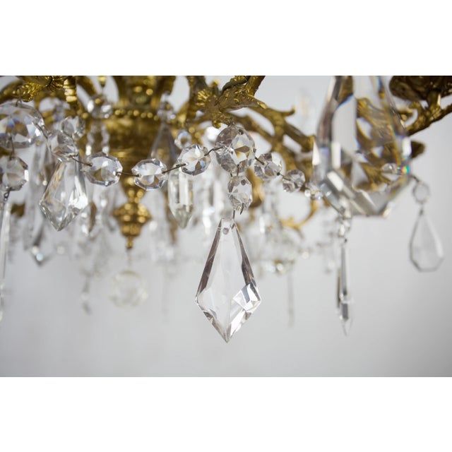Metal Brass Chandelier with Trimmings for Twelve Bulbs For Sale - Image 7 of 12