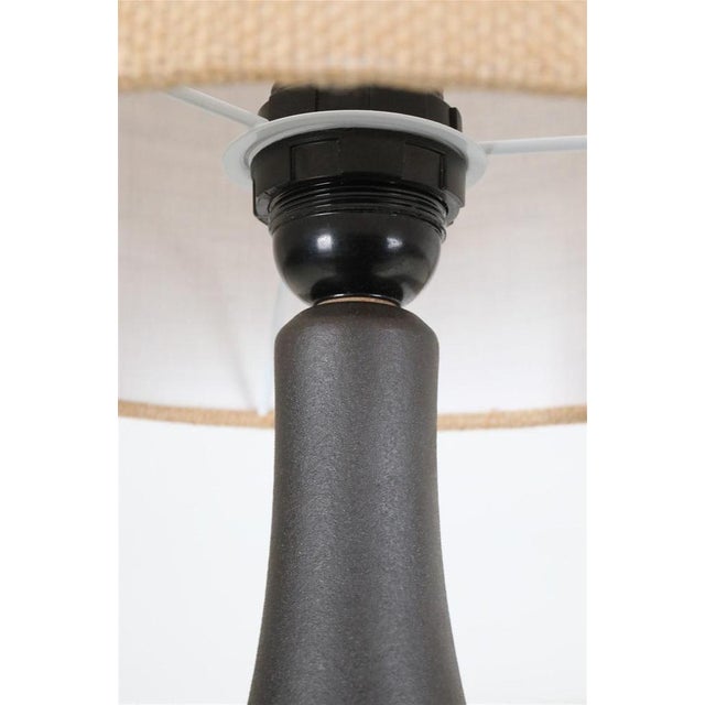 Textile Danish Model 1040 Table Lamp in Ceramic with Jute Lampshade from Søholm, 1960s For Sale - Image 7 of 16
