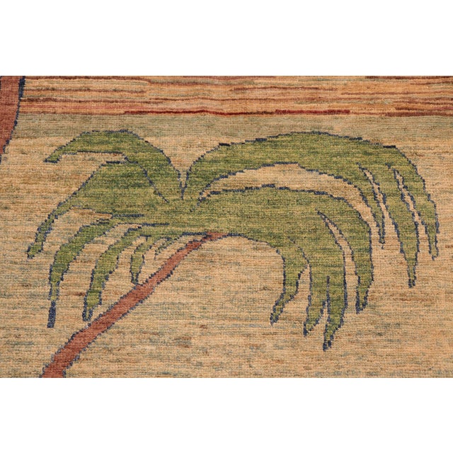 Textile Bohemian Gabbeh Blue/Green Wool Rug - 6'1'' X 8'10'' For Sale - Image 7 of 10