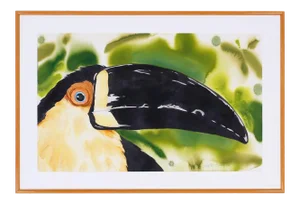 Large Watercolor Painting of a Toucan