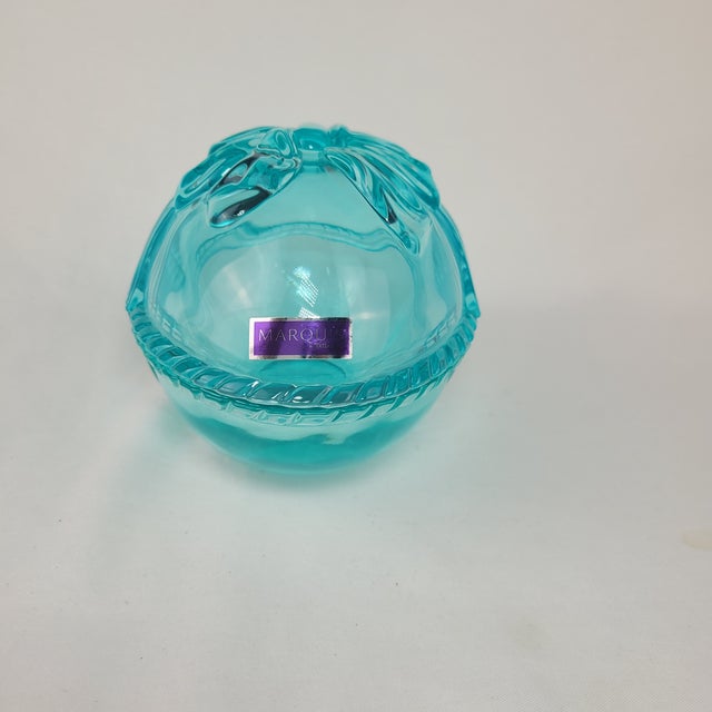 Late 20th Century Late 20th Century Marquis by Waterford Crystal Egg Trinket Box With Bow in Box For Sale - Image 5 of 15