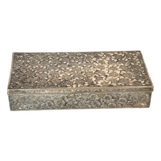 French Silver-Tone Metal Jewelry Box, 1970s For Sale