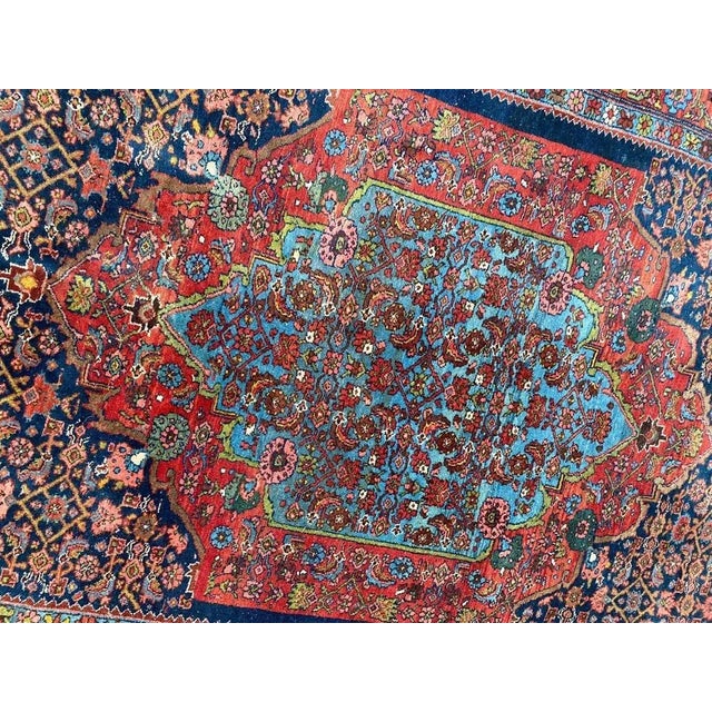 Wonderful late 19th century Bijar rug with nice tribal and geometric design and beautiful natural colors, entirely hand...