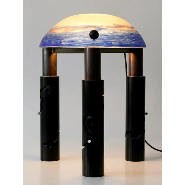 Monumental & Adjustable Solid Brass and Glass Table or Floor Lamp, 1980s For Sale - Image 15 of 18