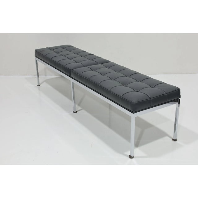 Mid 20th Century Mid 20th Century Florence Knoll Bench in Holly Hunt Leather For Sale - Image 5 of 11