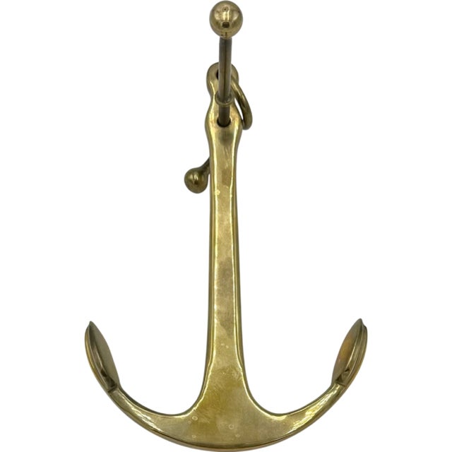 Ralph Lauren Vintage Ralph Lauren Decorative Nautical Brass Anchor For Sale - Image 4 of 10