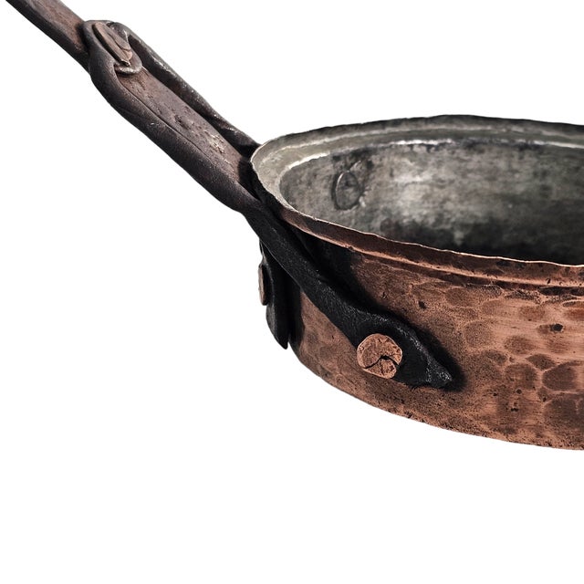 19th Century Antique Hand-Forged Copper & Iron Tinned Hearth Ladle (Circa 1850–1900) For Sale - Image 5 of 12